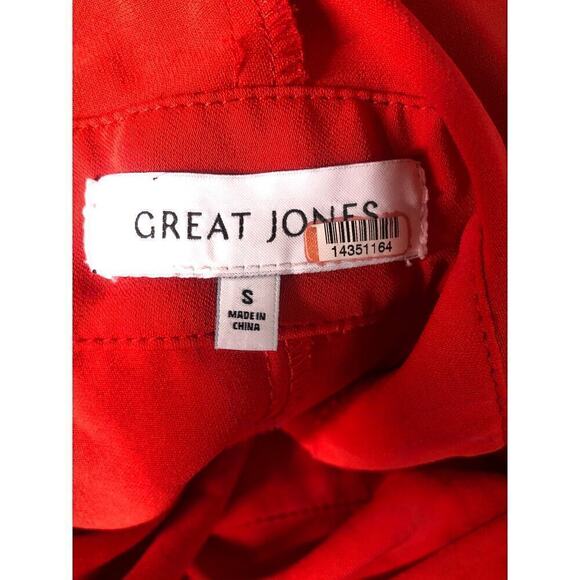 Great Jones Dress Short Sleeve Surplice V-Neck Tie Waist Wrap Maxi Red Small - Picture 10 of 12
